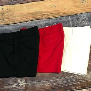 NWOT The Limited tailored shorts: red/white/black
